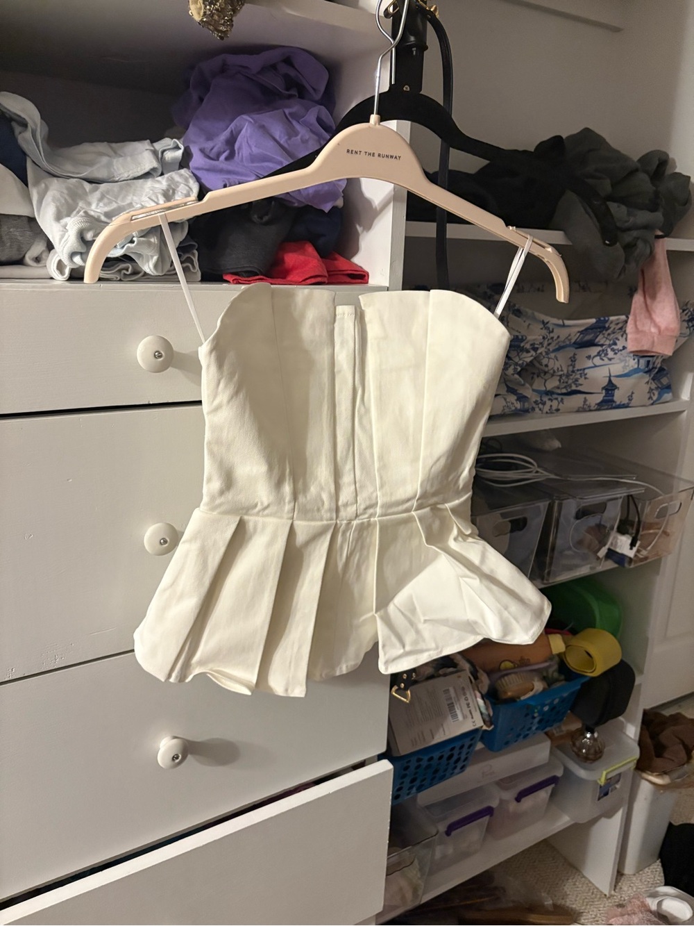 Strapless Cream Peplum Top